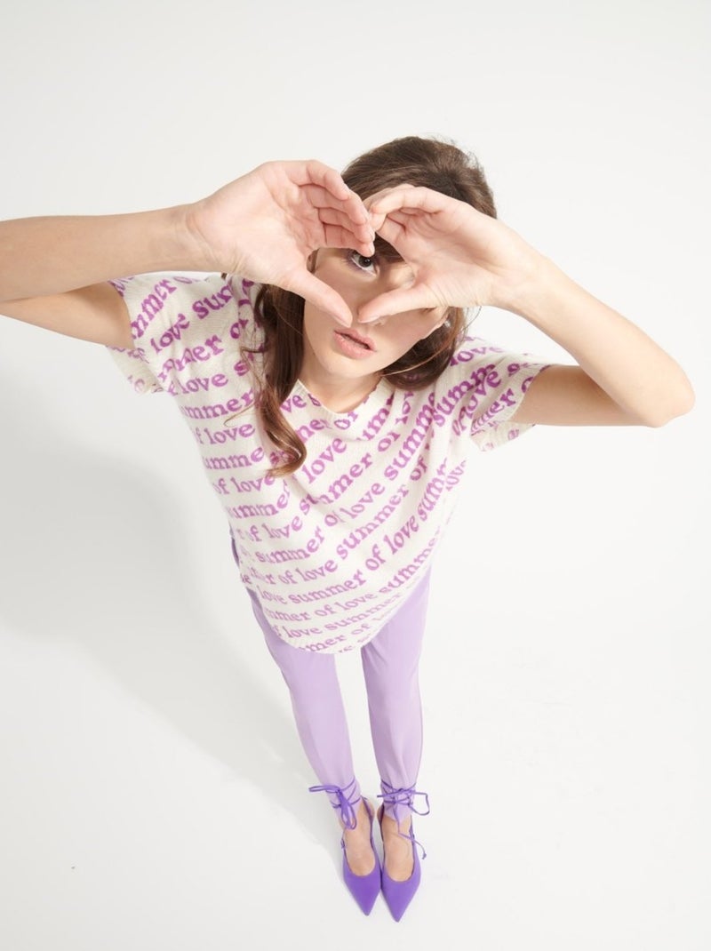 T-shirt col rond cachemire femme 100% cachemire déjaugé - AVA 10 Blanc Ecru - Kiabi