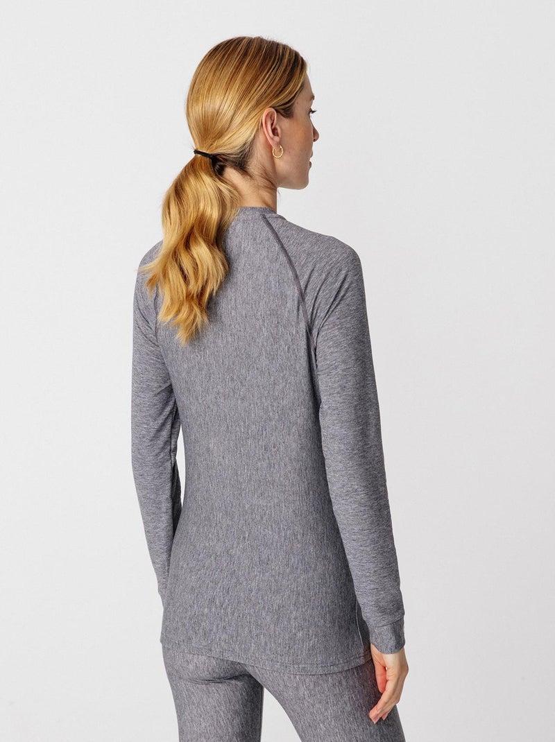 T-shirt col rond Comfort Thermolactyl 3 femme - DamartSport Gris chiné - Kiabi