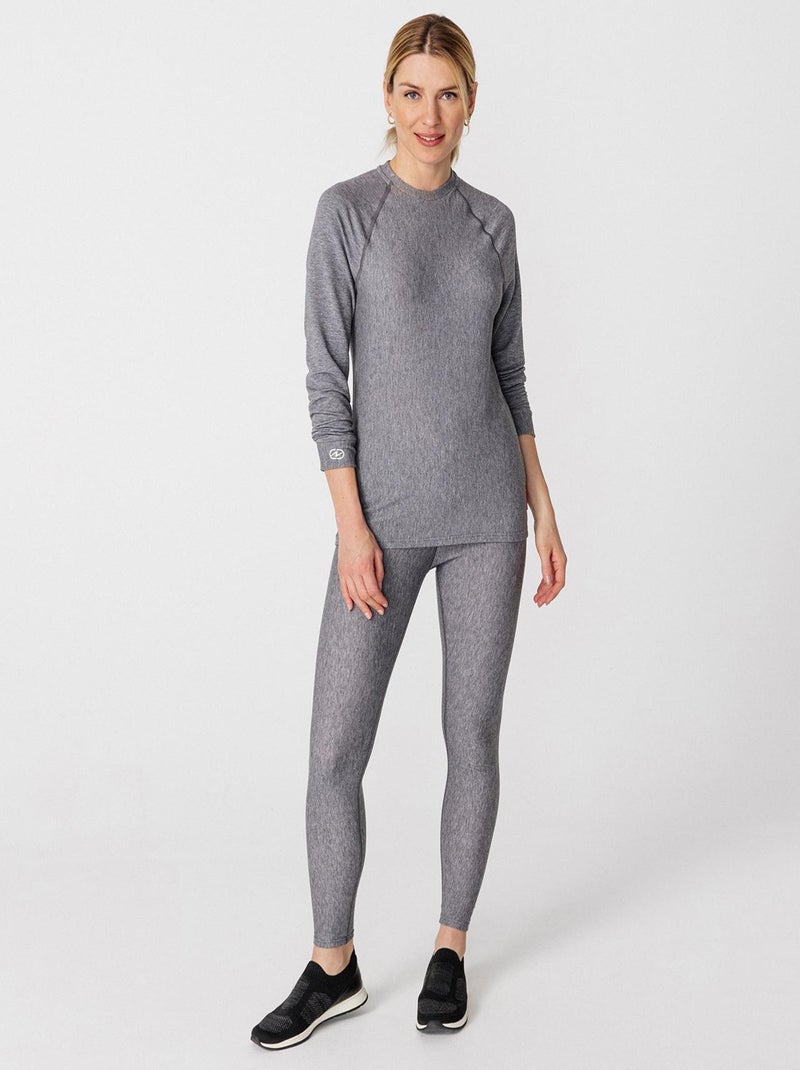 T-shirt col rond Comfort Thermolactyl 3 femme - DamartSport Gris chiné - Kiabi