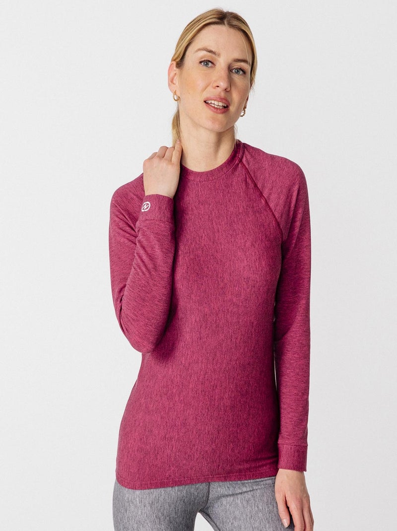 T-shirt col rond Comfort Thermolactyl 3 femme - DamartSport Rose - Kiabi