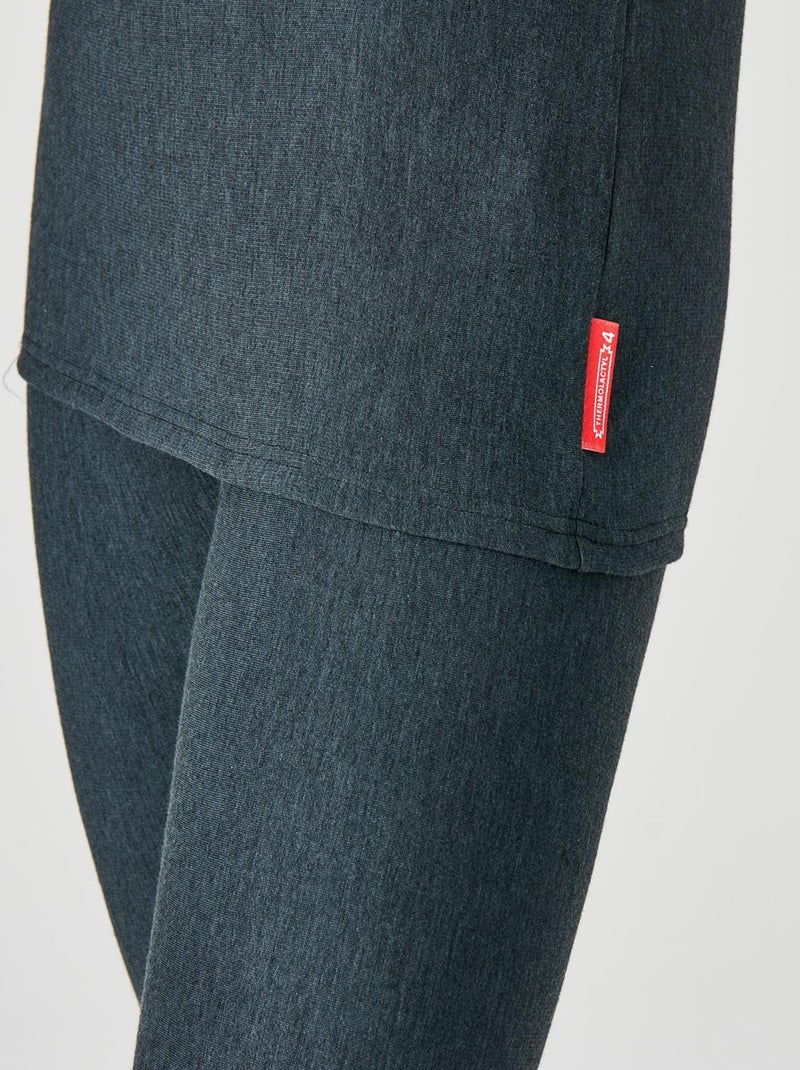 T-shirt col rond Comfort Thermolactyl 4 femme thermique - DamartSport Noir - Kiabi