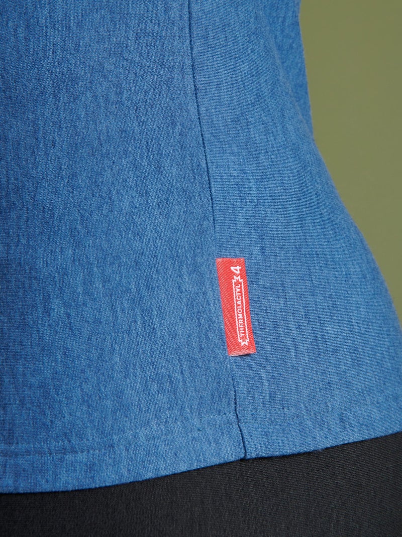 T-shirt col rond Comfort Thermolactyl 4 homme - DamartSport Bleu - Kiabi