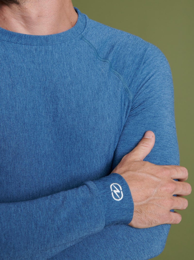 T-shirt col rond Comfort Thermolactyl 4 homme - DamartSport Bleu - Kiabi