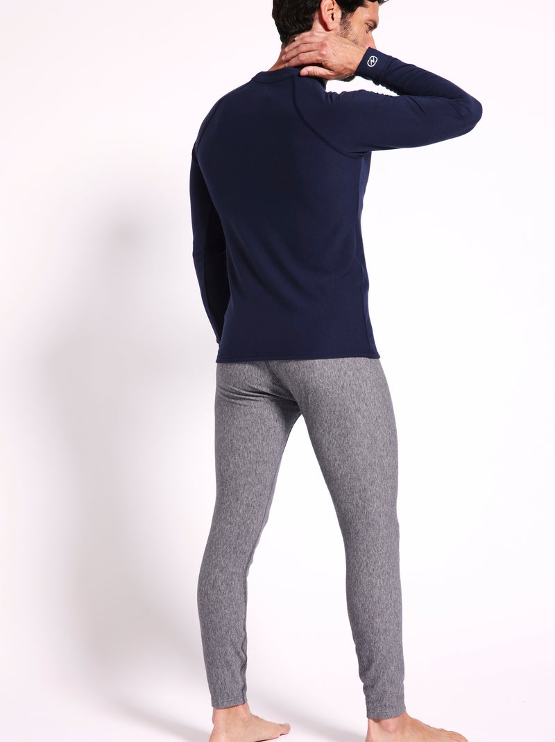 T-shirt col rond Comfort Thermolactyl 4 homme thermique - DamartSport Bleu marine - Kiabi