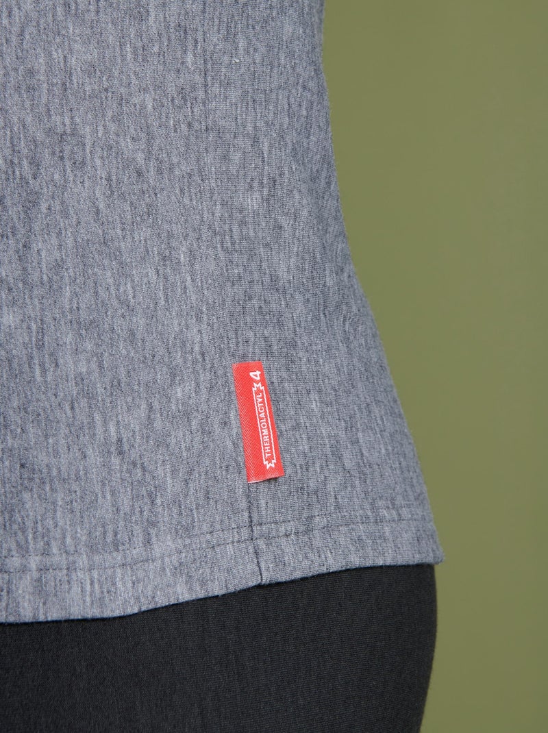 T-shirt col rond Comfort Thermolactyl 4 homme thermique - DamartSport Gris chiné - Kiabi