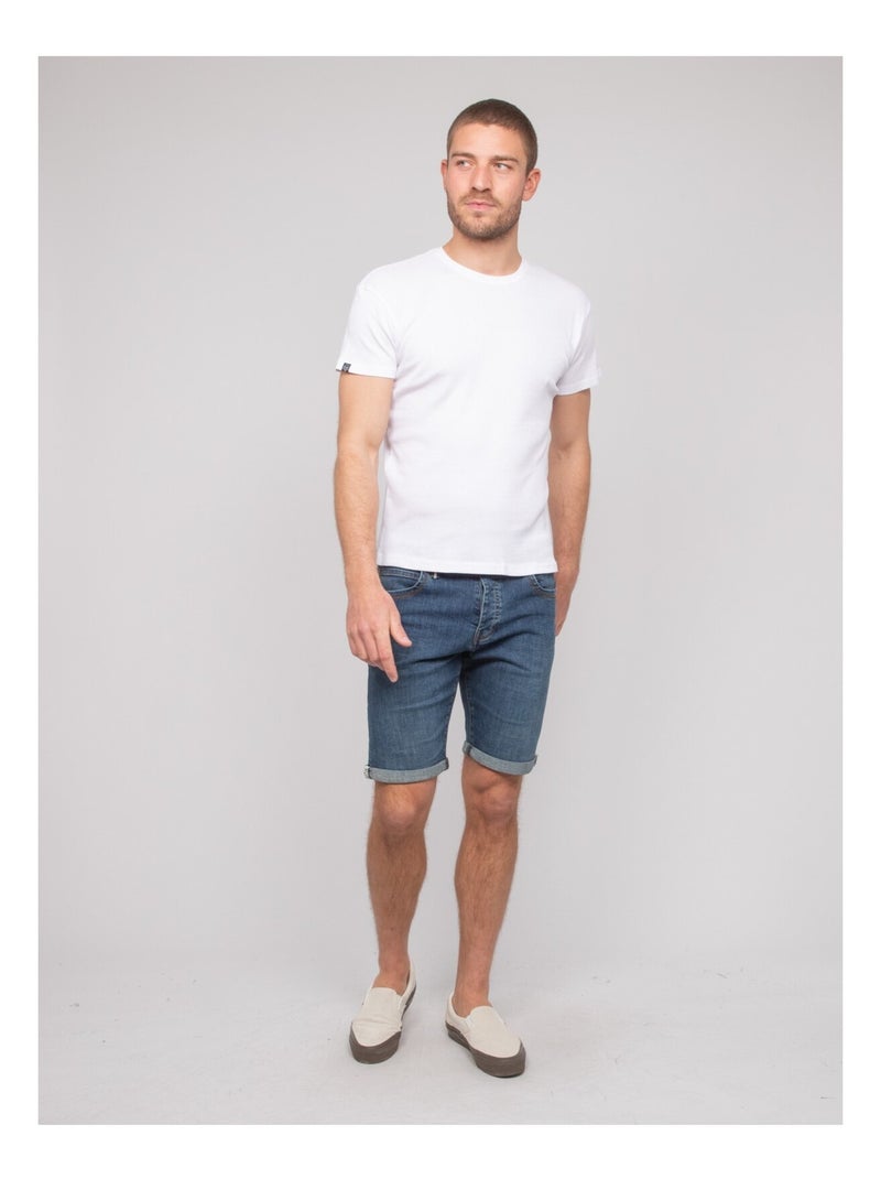 T shirt col rond coton cottelé WALTER Blanc - Kiabi