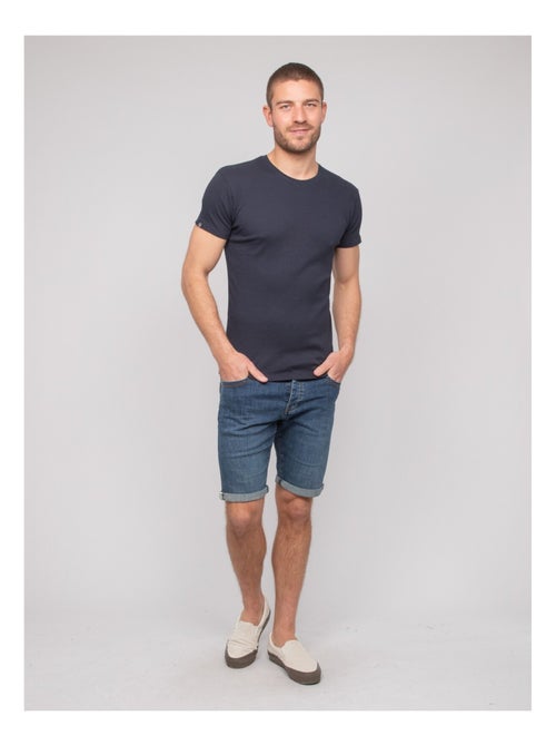 T shirt col rond coton cottelé WALTER - Kiabi