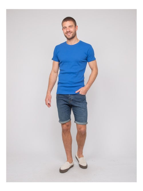 T shirt col rond coton cottelé WALTER - Kiabi