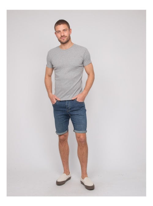 T shirt col rond coton cottelé WALTER - Kiabi