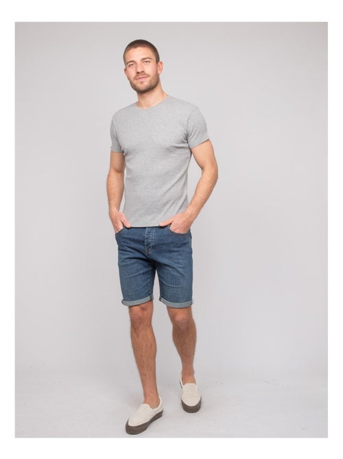 T shirt col rond coton cottelé WALTER - Kiabi