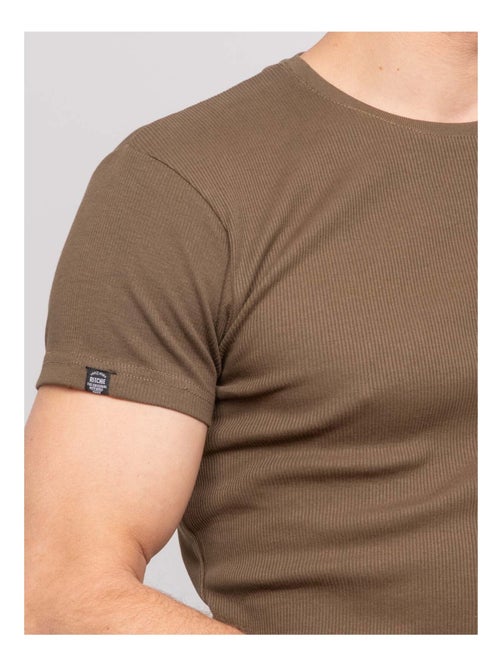 T shirt col rond coton cottelé WALTER - Kiabi