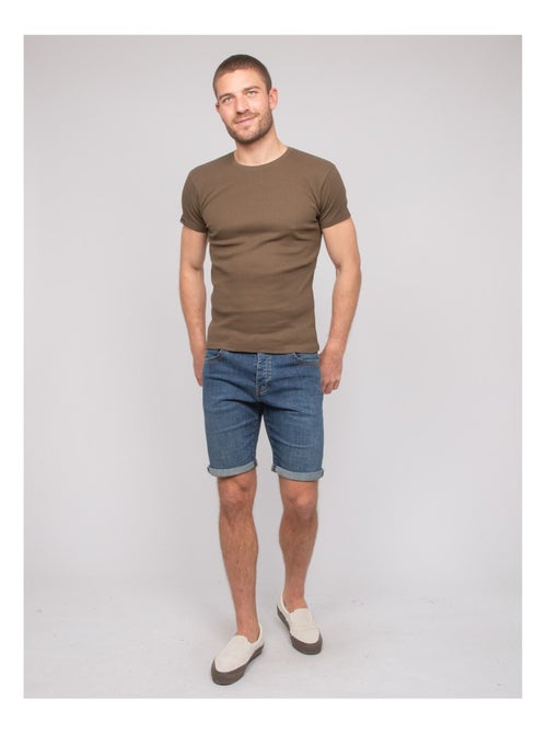 T shirt col rond coton cottelé WALTER - Kiabi