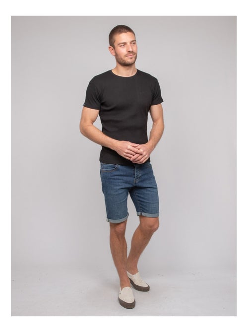 T shirt col rond coton cottelé WALTER - Kiabi