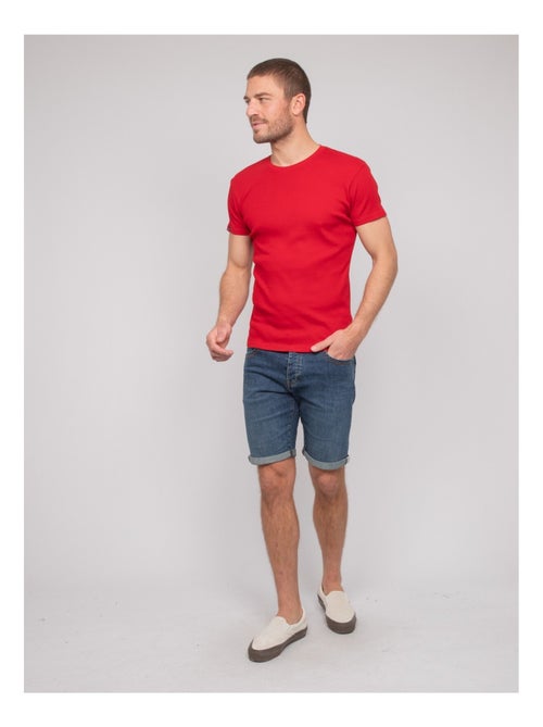 T shirt col rond coton cottelé WALTER - Kiabi