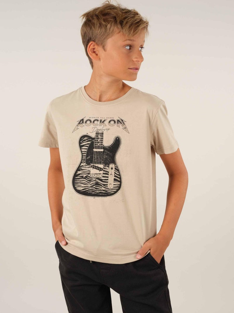 T-shirt col rond coton 'Deeluxe' Blanc - Kiabi