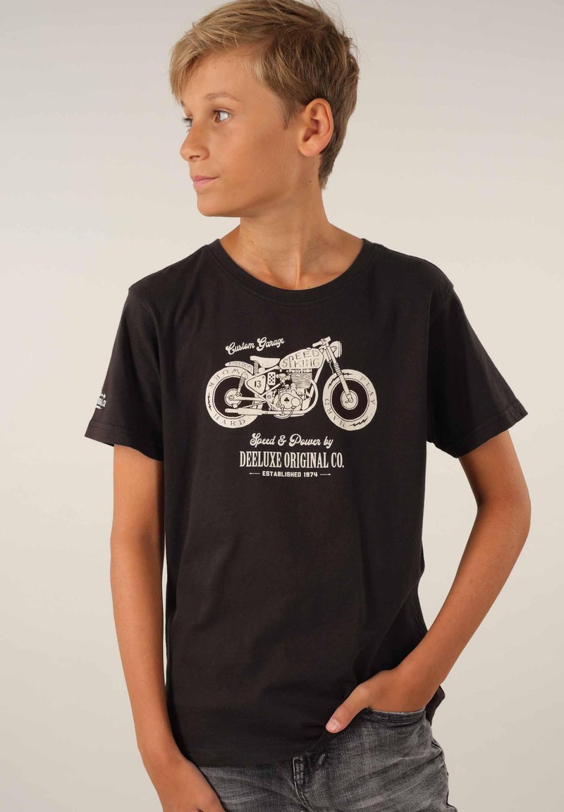 T-shirt col rond coton 'Deeluxe' gris anthracite - Kiabi