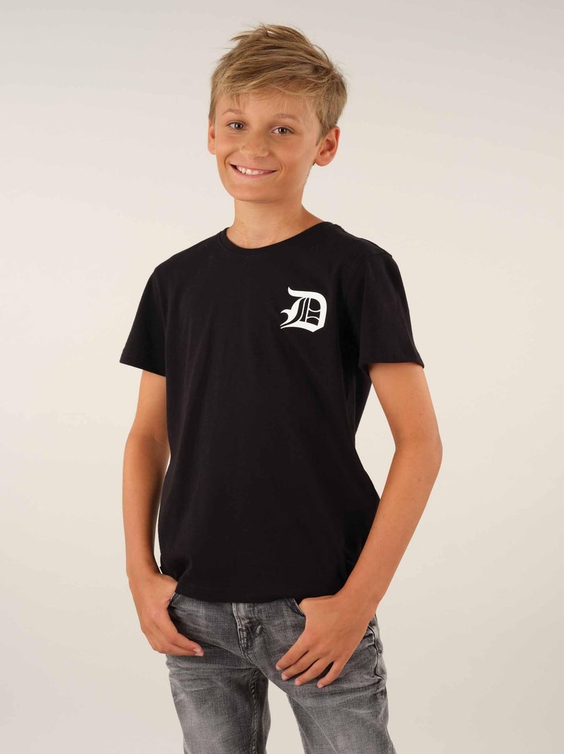 T-shirt col rond coton 'Deeluxe' Noir - Kiabi