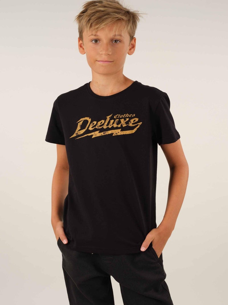 T-shirt col rond coton 'Deeluxe' Vert chèvrefeuille - Kiabi