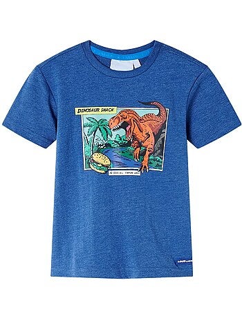 T-shirt col rond coton imprimé dinosaures - vidaxl