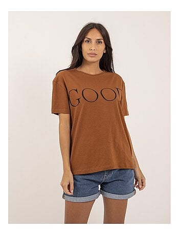 T-shirt col rond coton message FROM