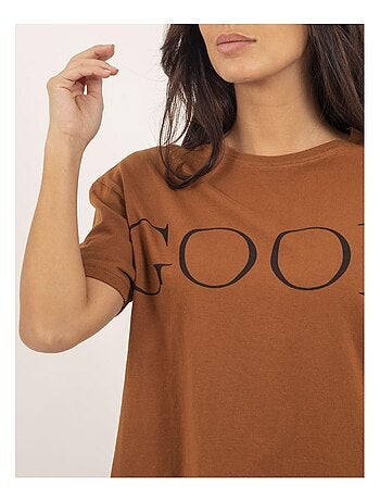 T-shirt col rond coton message FROM