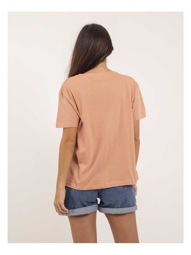 T-shirt col rond coton message FROM Rose - Kiabi