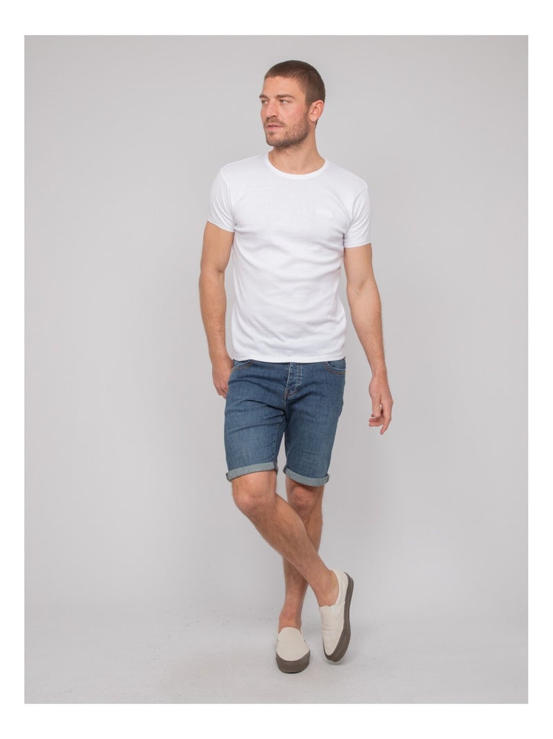 T shirt col rond coton WARLOF Blanc - Kiabi