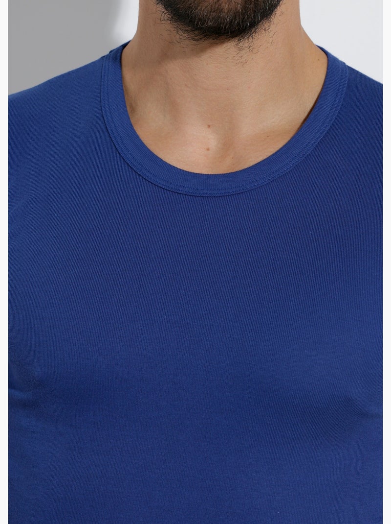 T-shirt col rond dos couvrant - lot de 3 Indigo - Kiabi