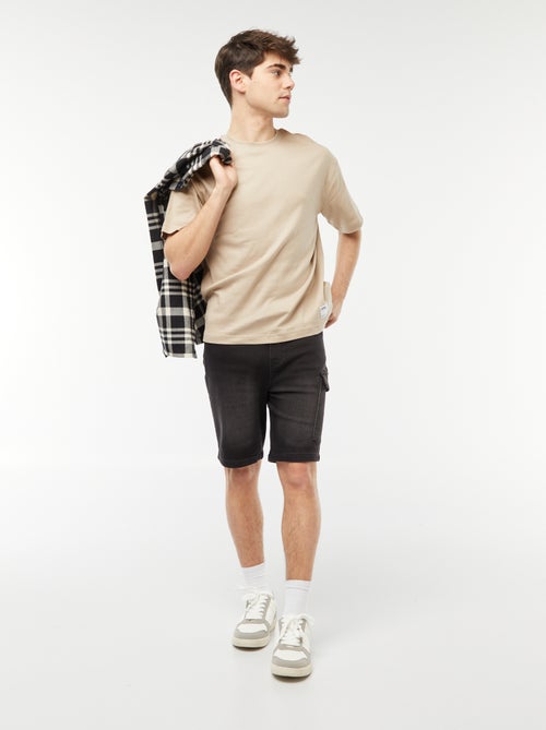 T-shirt col rond en coton - Kiabi