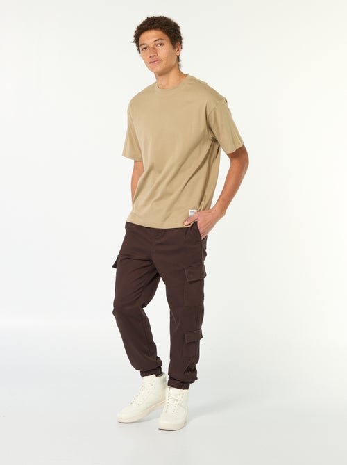 T-shirt col rond en coton - Kiabi