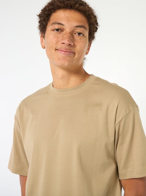 T-shirt col rond en coton - Kiabi