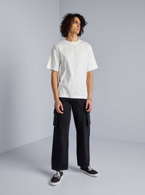 T-shirt col rond en coton - Kiabi