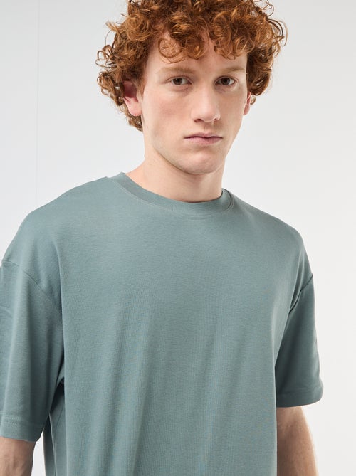 T-shirt col rond en coton - Kiabi