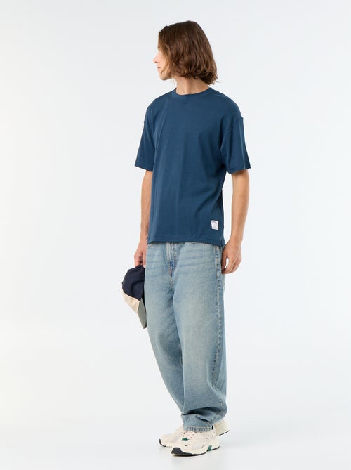 T-shirt col rond en coton - Kiabi