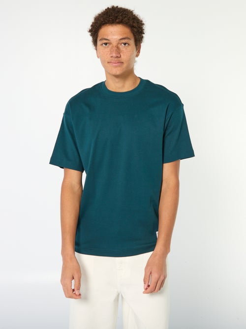 T-shirt col rond en coton - Kiabi