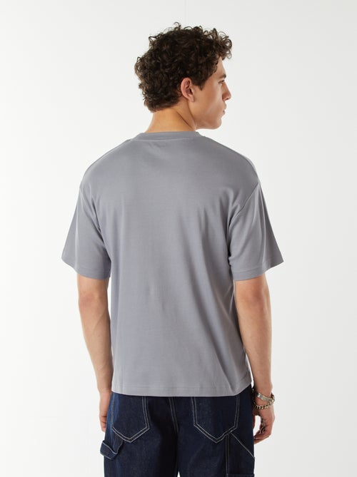 T-shirt col rond en coton - Kiabi