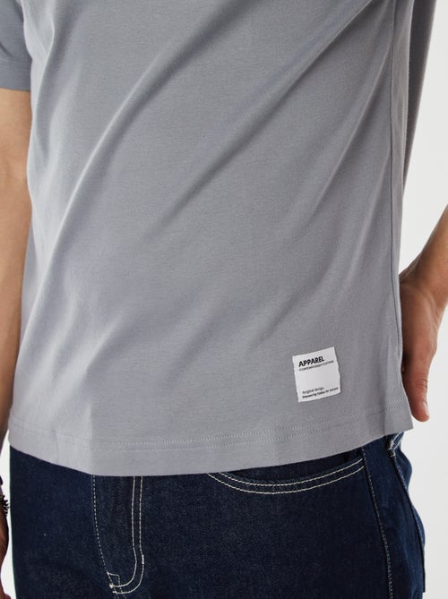 T-shirt col rond en coton - Kiabi