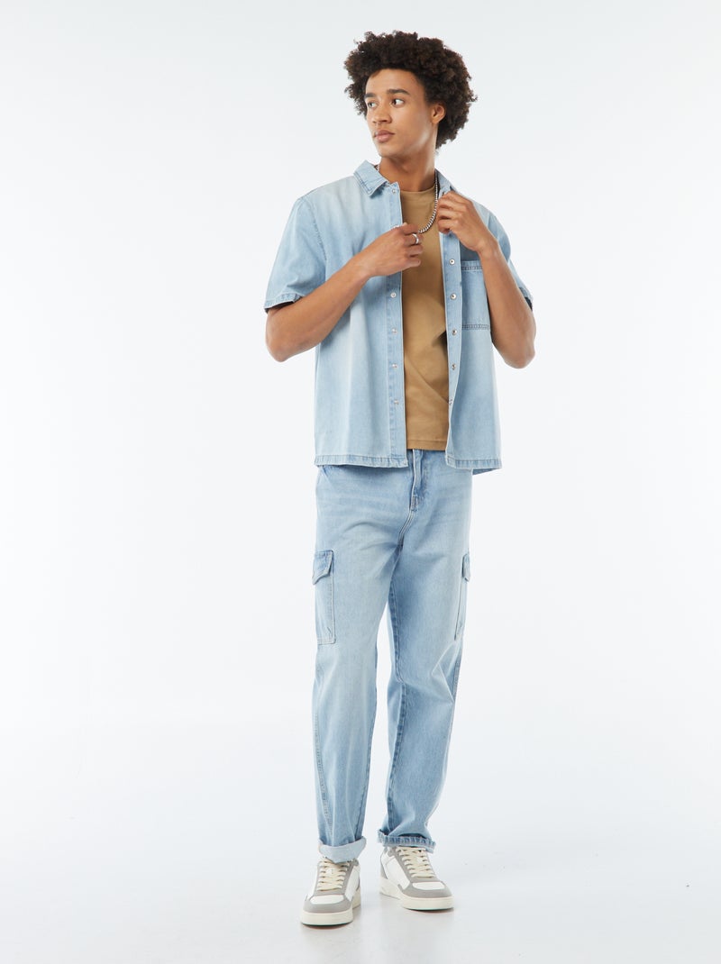 T-shirt col rond en coton Camel - Kiabi