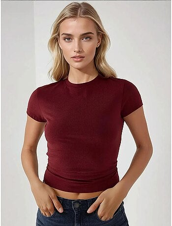 T-shirt col rond en coton doux au toucher et coupe ajustée hiccup