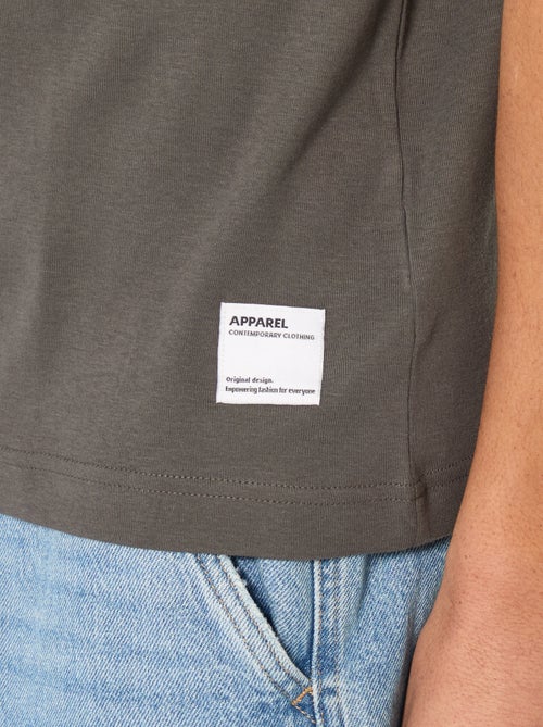 T-shirt col rond en coton - Kiabi