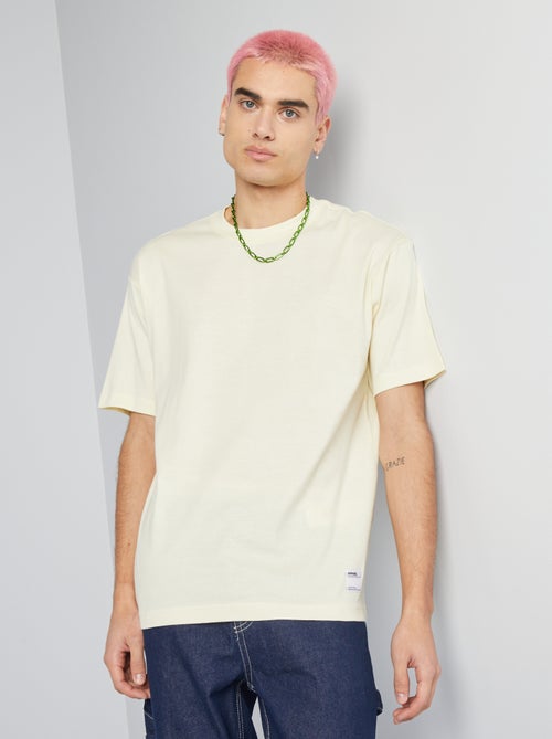 T-shirt col rond en coton - Kiabi