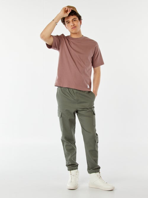 T-shirt col rond en coton - Kiabi