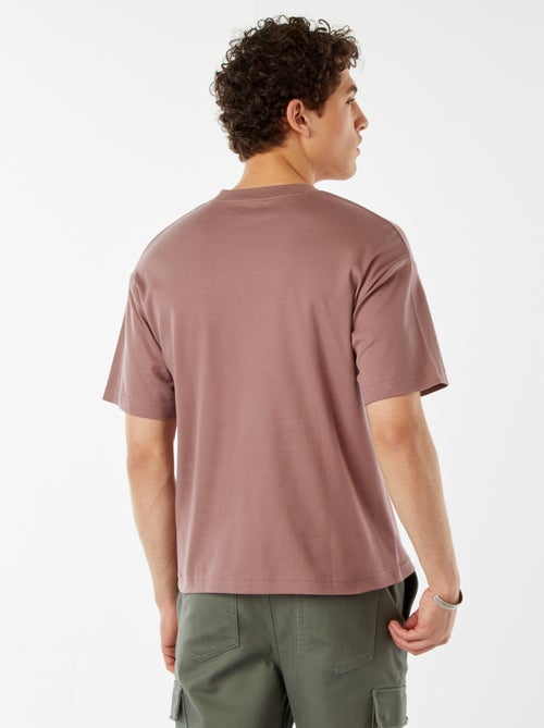 T-shirt col rond en coton - Kiabi