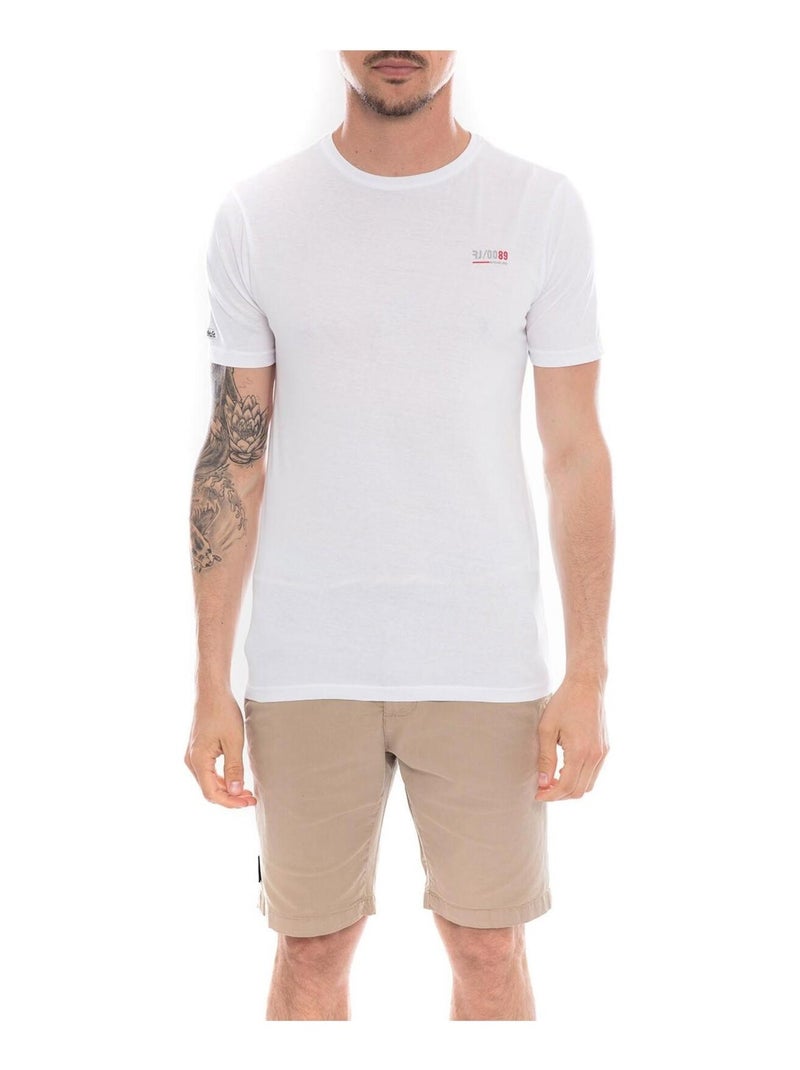 T-shirt col rond en coton NAMASKA Blanc - Kiabi