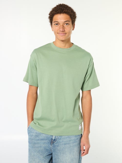 T-shirt col rond en coton - Kiabi