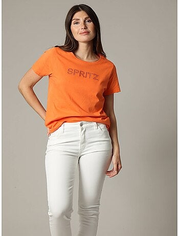 T-shirt col rond en jersey 100% coton avec application brodée 'Deeluxe'