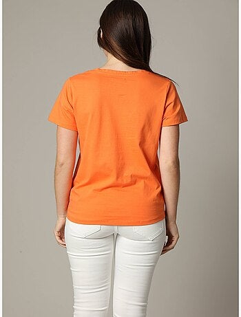 T-shirt col rond en jersey 100% coton avec application brodée 'Deeluxe'