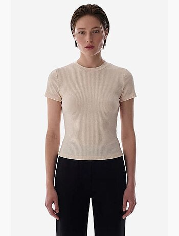 T-shirt col rond en modal manches courtes penti