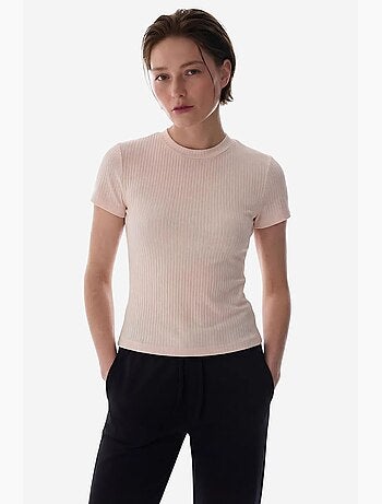 T-shirt col rond en modal manches courtes penti