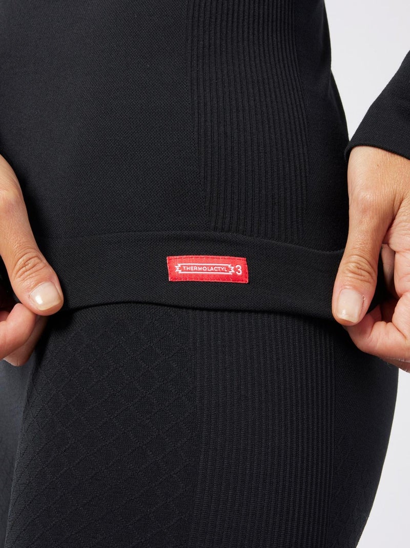 T-shirt col rond Energy 3 Thermolactyl femme thermique - DamartSport Noir - Kiabi